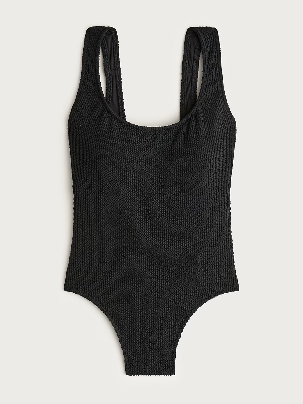 J. Crew Claudia Scrunchie Ribbed Black One Piece Swim Beach Bathing Suit Size 20